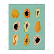 Yvette St. Amant | Papaya Fruits on Blue