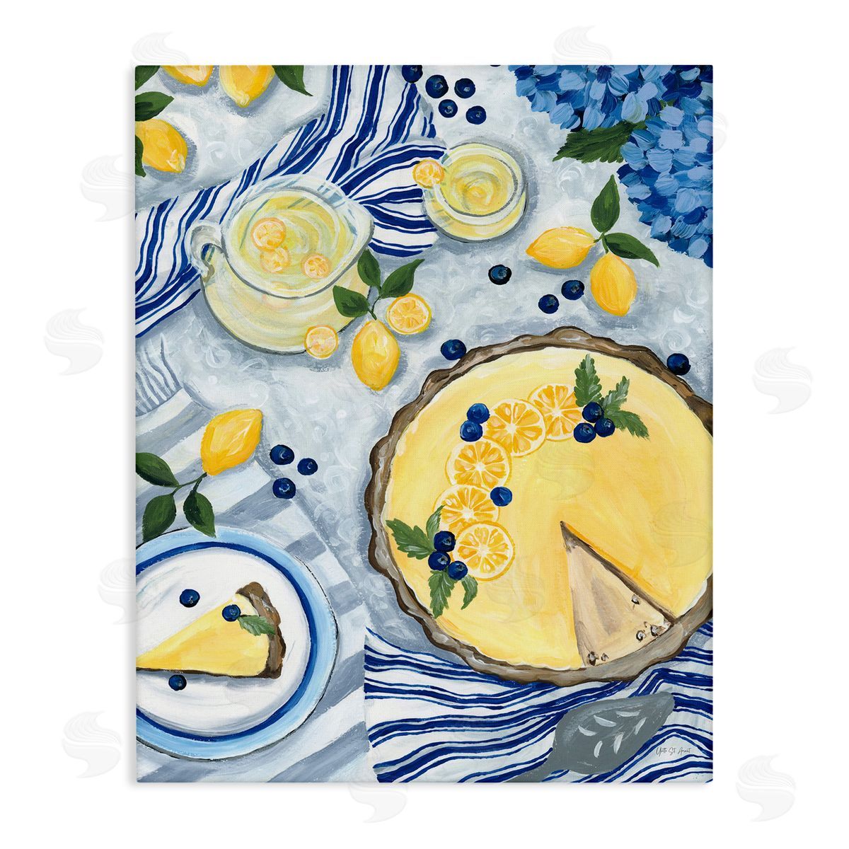 Lemony Summer Picnic Canvas Wall Art, Home Decor by Yvette St. Amant
