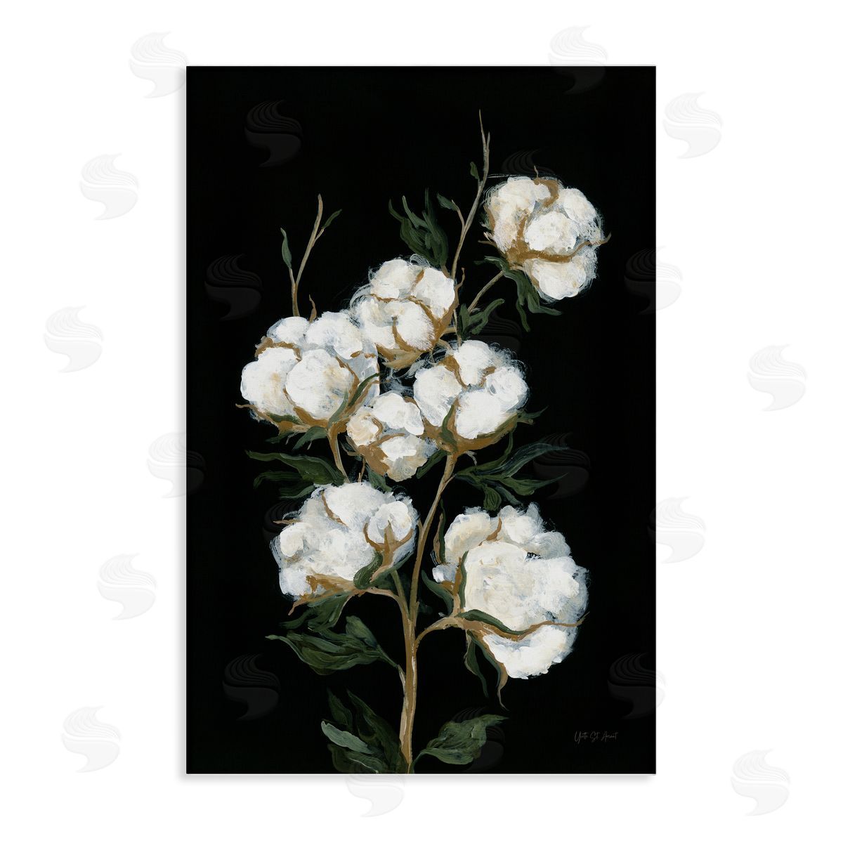 Vintage Stems of Cotton Canvas Wall Art, Home Decor by Yvette St. Amant