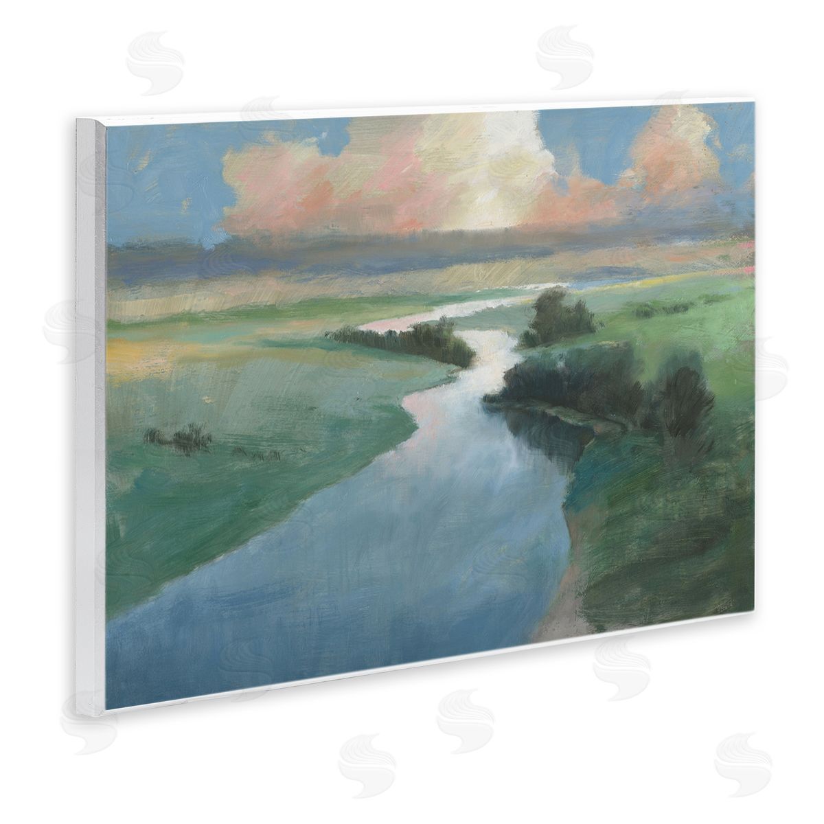 Stream Landscape in January Wood Plaque Wall Art, Home Decor by Wellington Studio