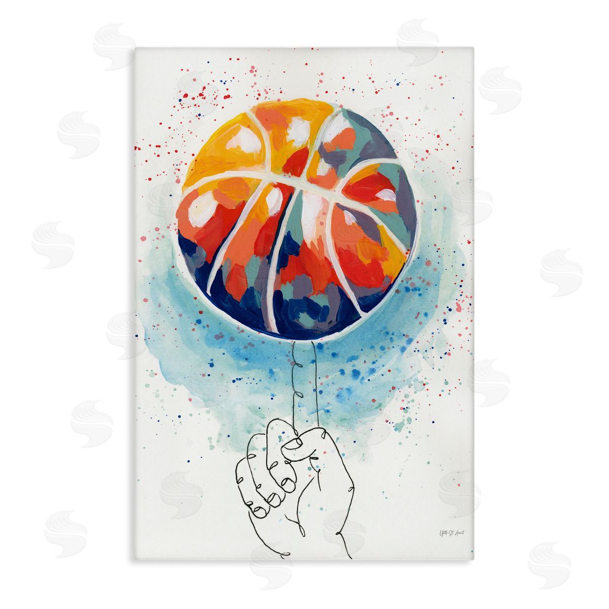 Abstract Basketball Trick Canvas Wall Art, Home Decor by Yvette St. Amant