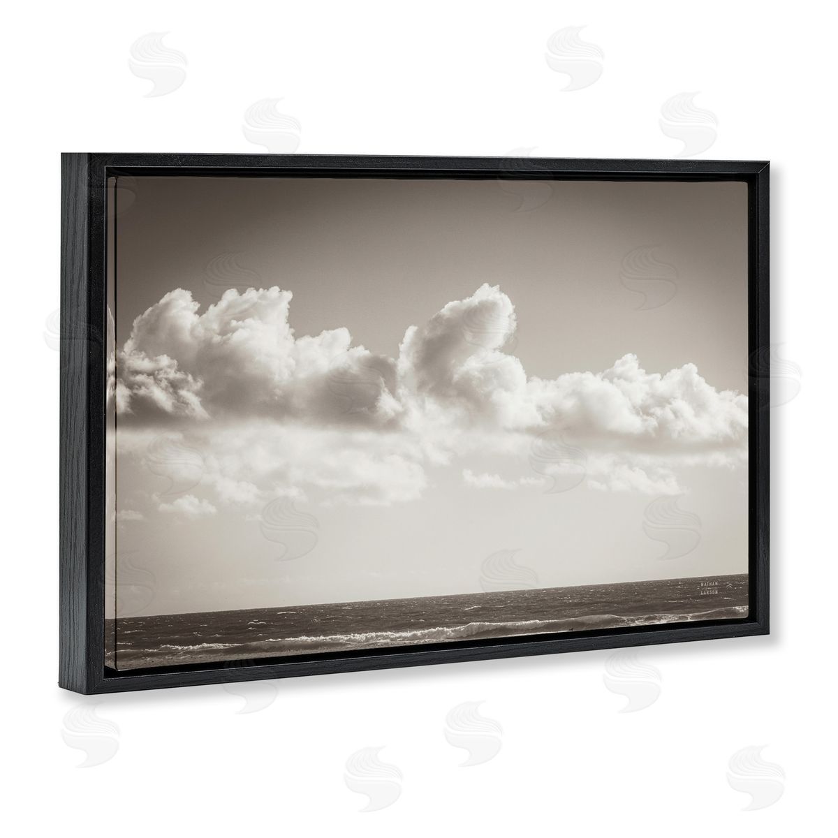 Clouds over Venice Beach Black Floating Frame Canvas Wall Art, Home Decor by Nathan Larson
