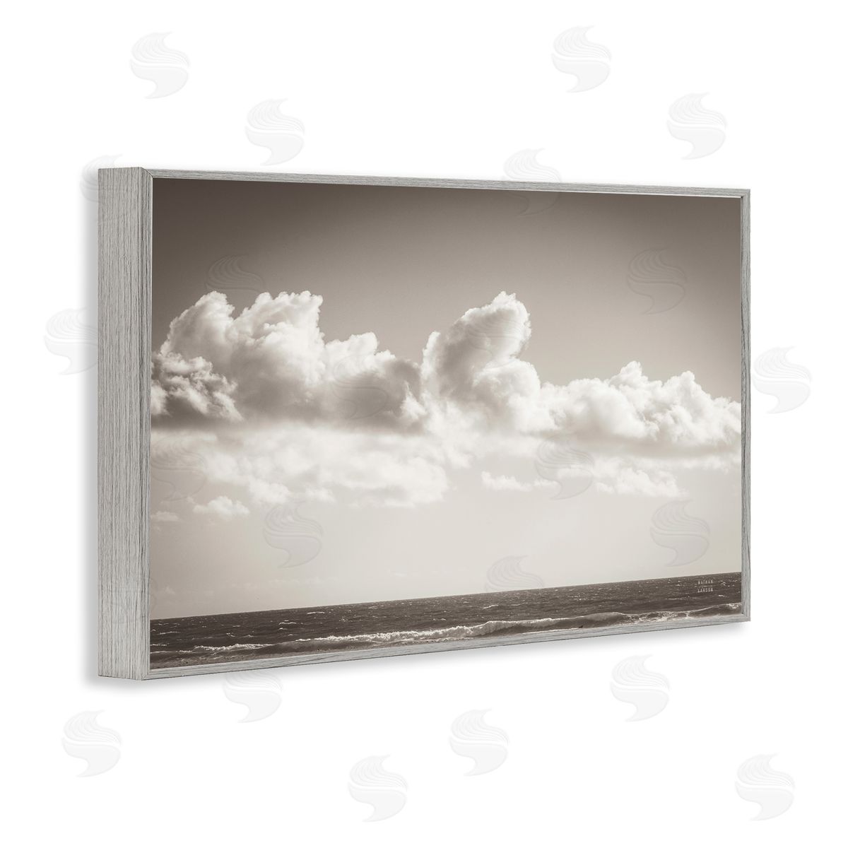Clouds over Venice Beach Grey Frame Print Wall Art, Home Decor by Nathan Larson