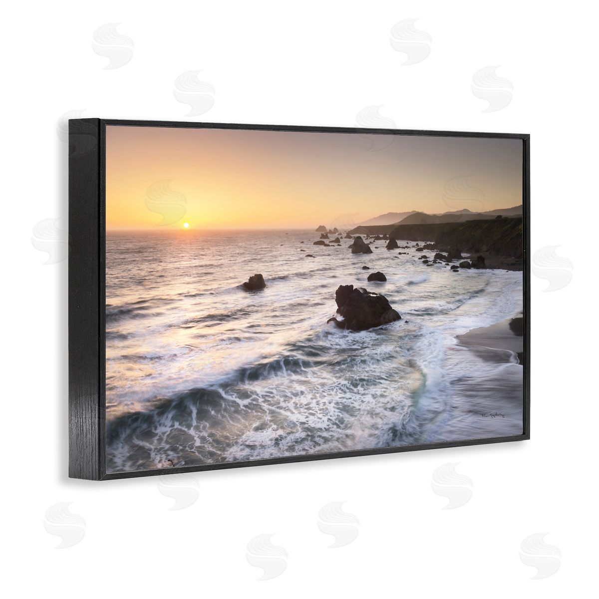 Sonoma Coast Sunset Black Frame Print Wall Art, Home Decor by Alan Majchrowicz