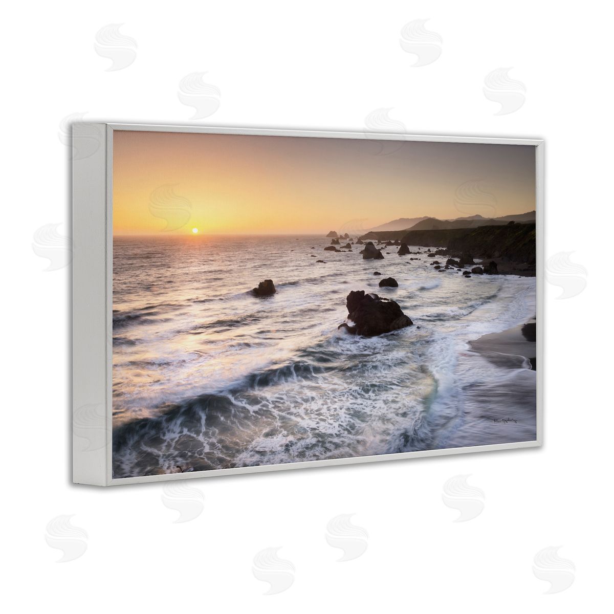 Sonoma Coast Sunset White Frame Print Wall Art, Home Decor by Alan Majchrowicz