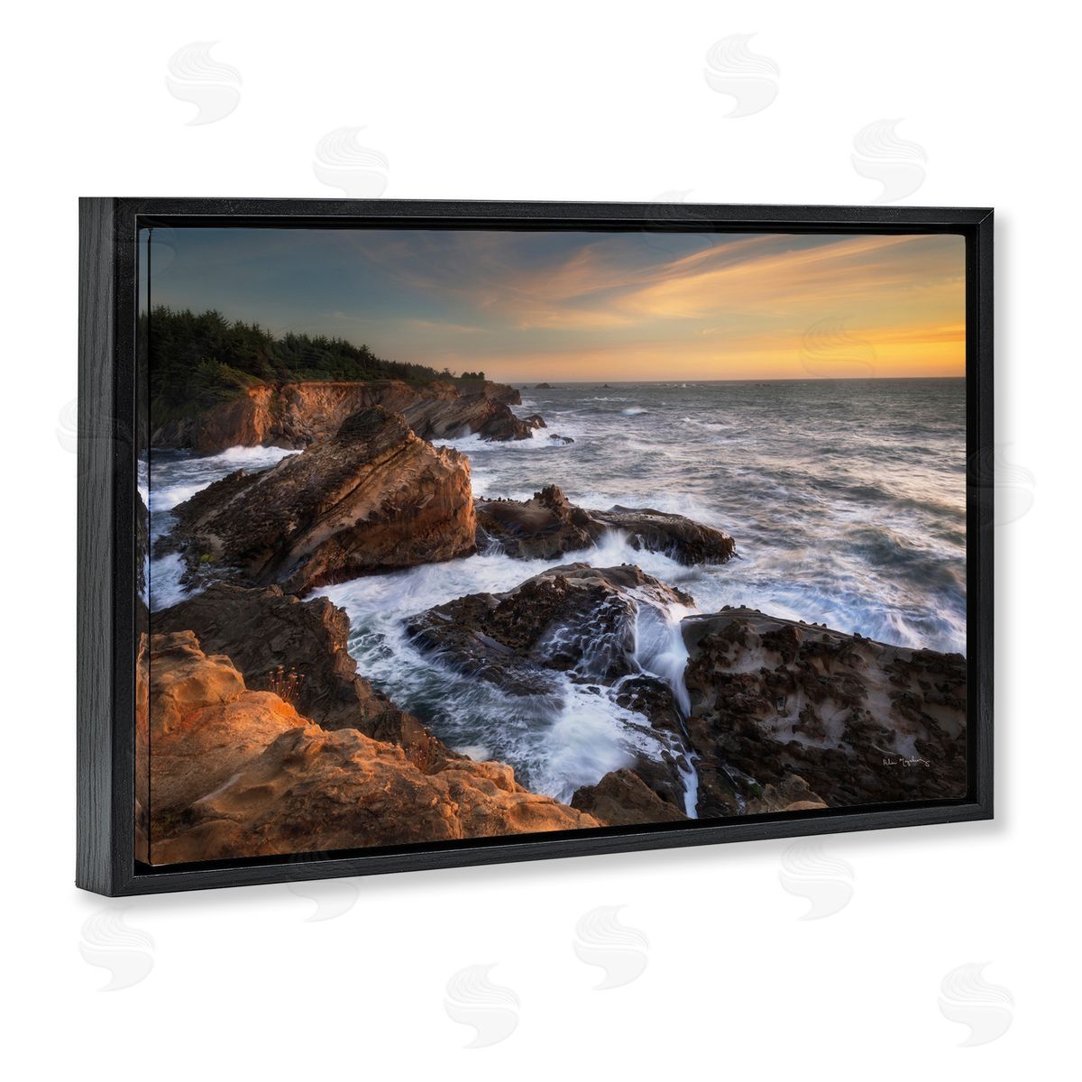 Nautical Shore Acres Black Floating Frame Canvas Wall Art, Home Decor by Alan Majchrowicz