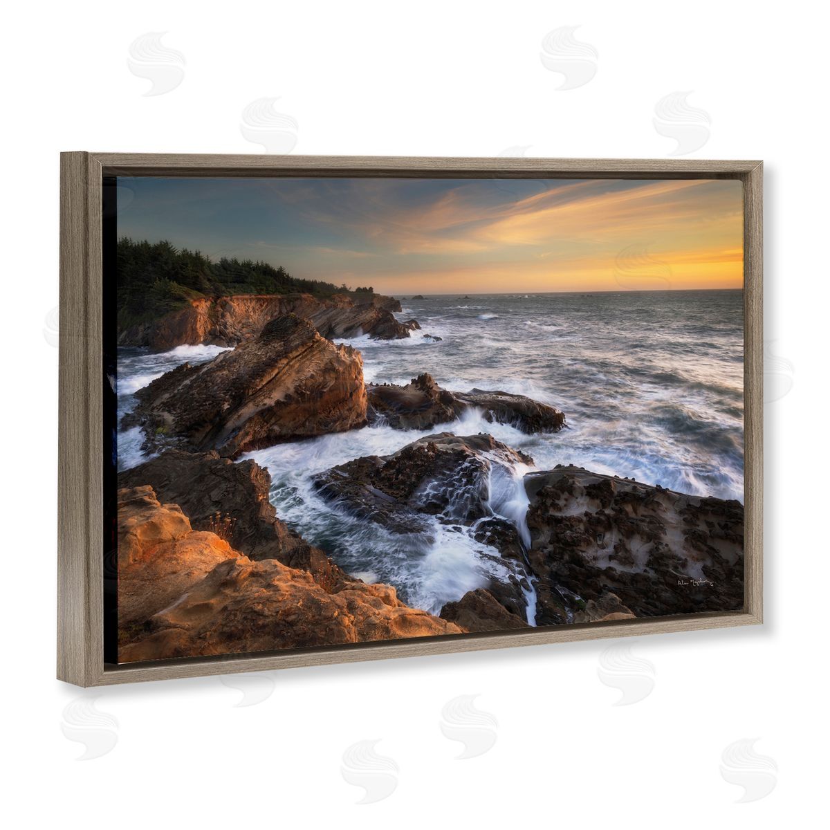 Nautical Shore Acres Brown Floating Frame Canvas Wall Art, Home Decor by Alan Majchrowicz