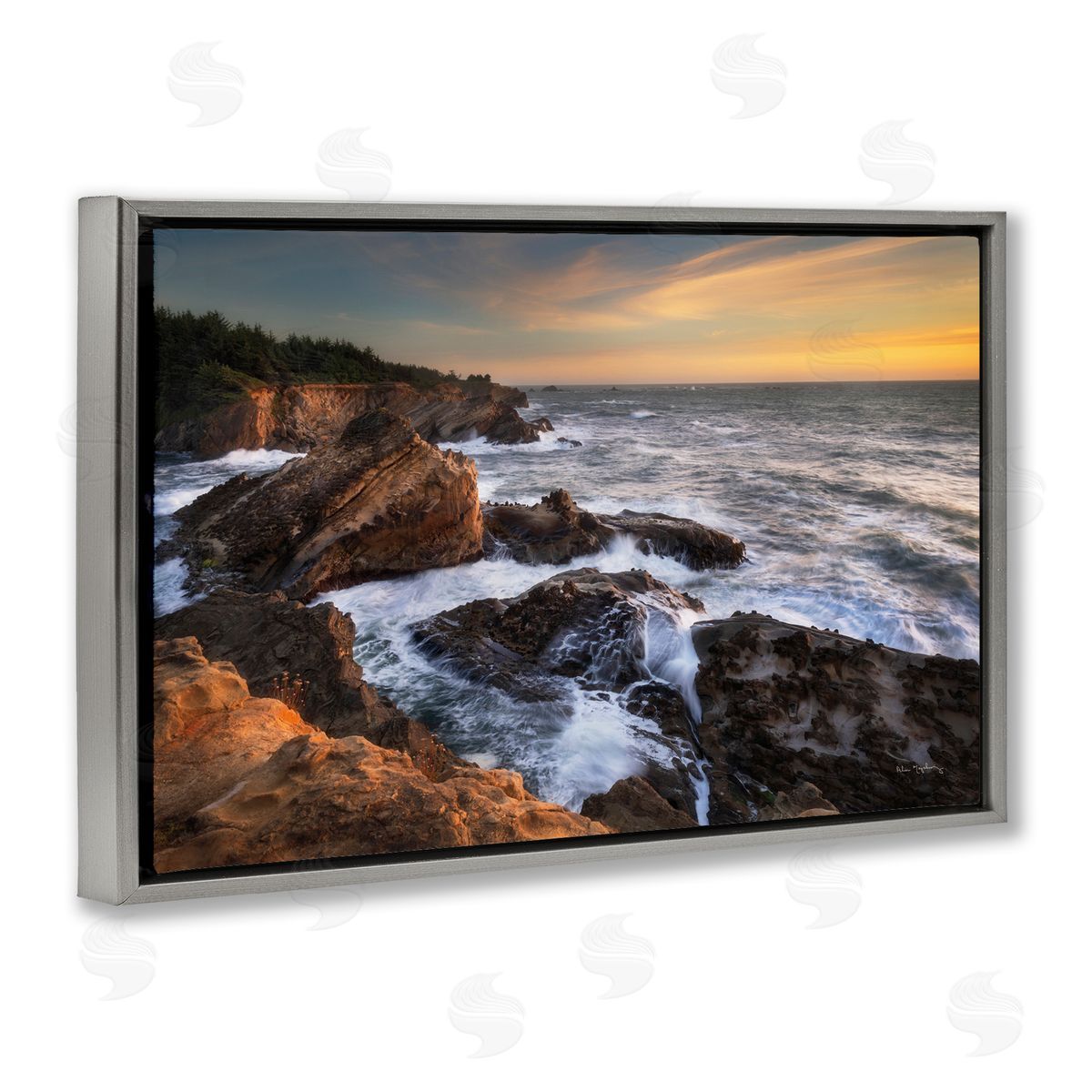 Nautical Shore Acres Grey Floating Frame Canvas Wall Art, Home Decor by Alan Majchrowicz