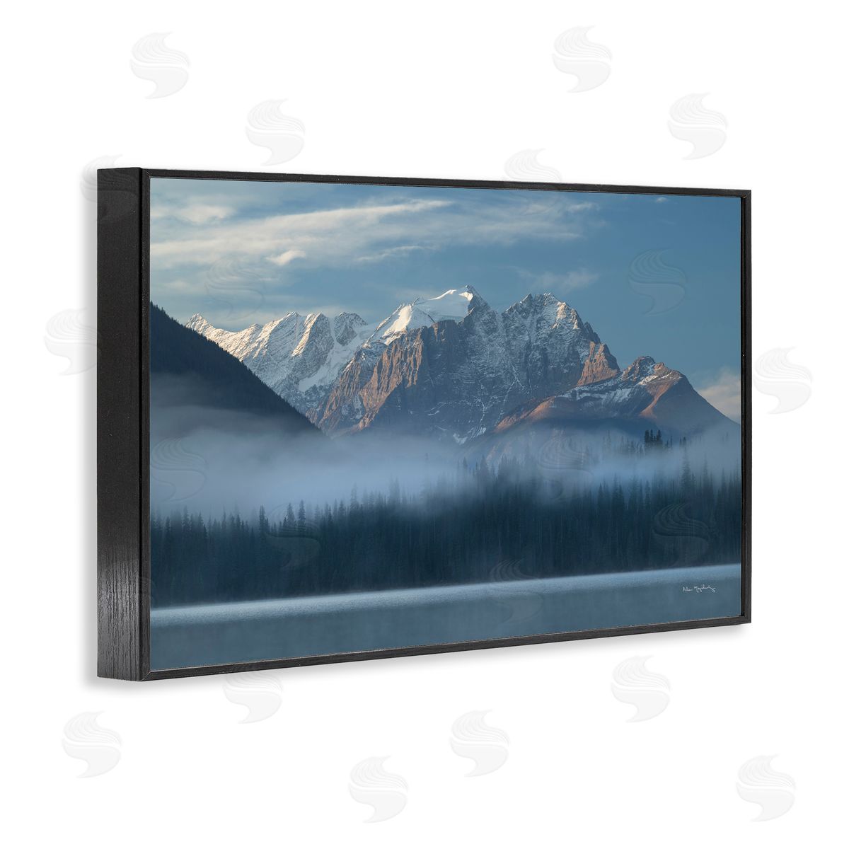 Emerald Lake & Mountain Black Frame Print Wall Art, Home Decor by Alan Majchrowicz