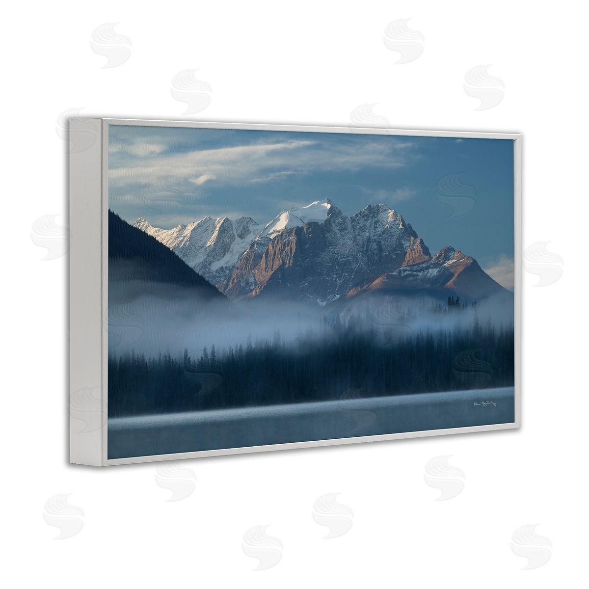 Emerald Lake & Mountain White Frame Print Wall Art, Home Decor by Alan Majchrowicz