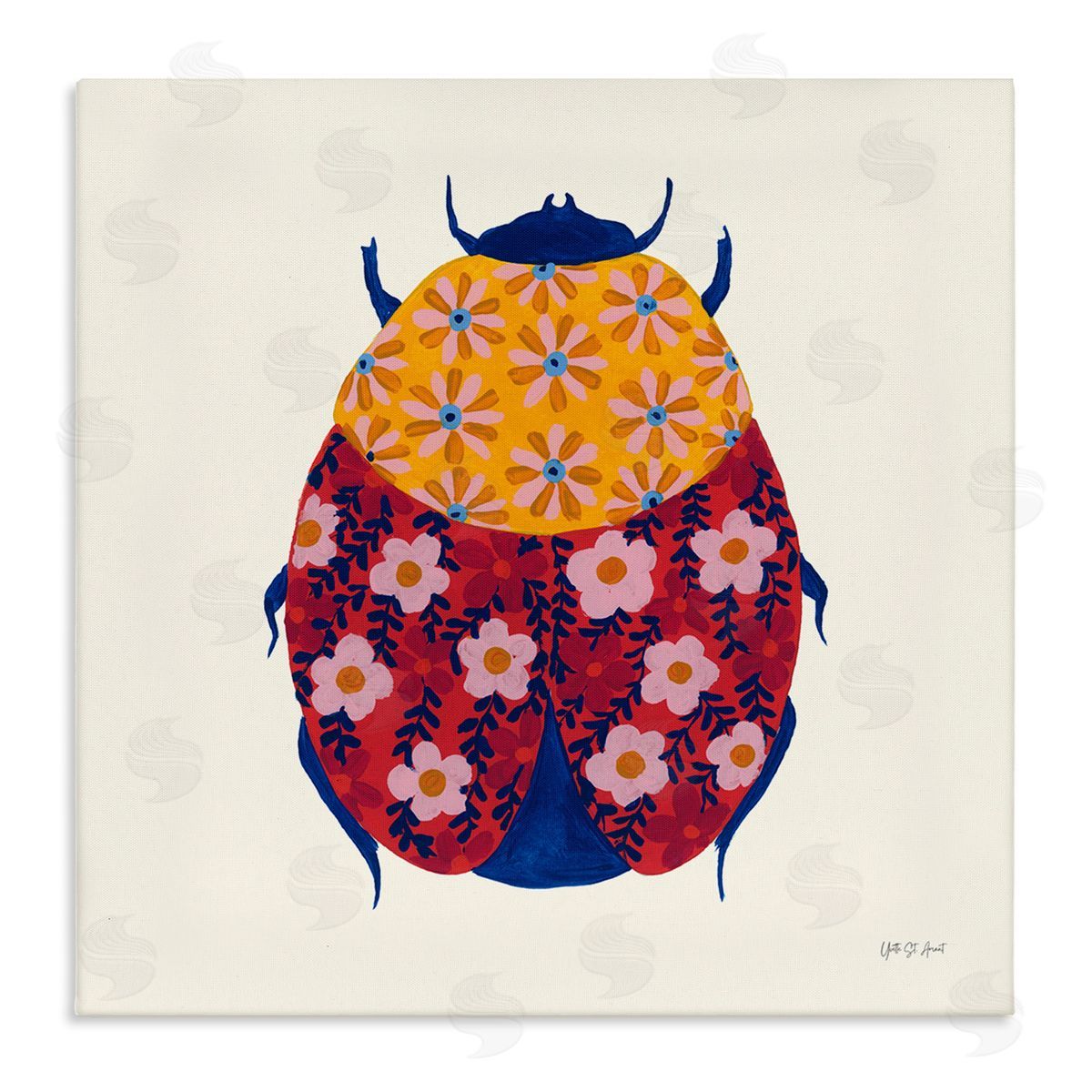 Chromatic Blooming Beetle Canvas Wall Art, Home Decor by Yvette St. Amant