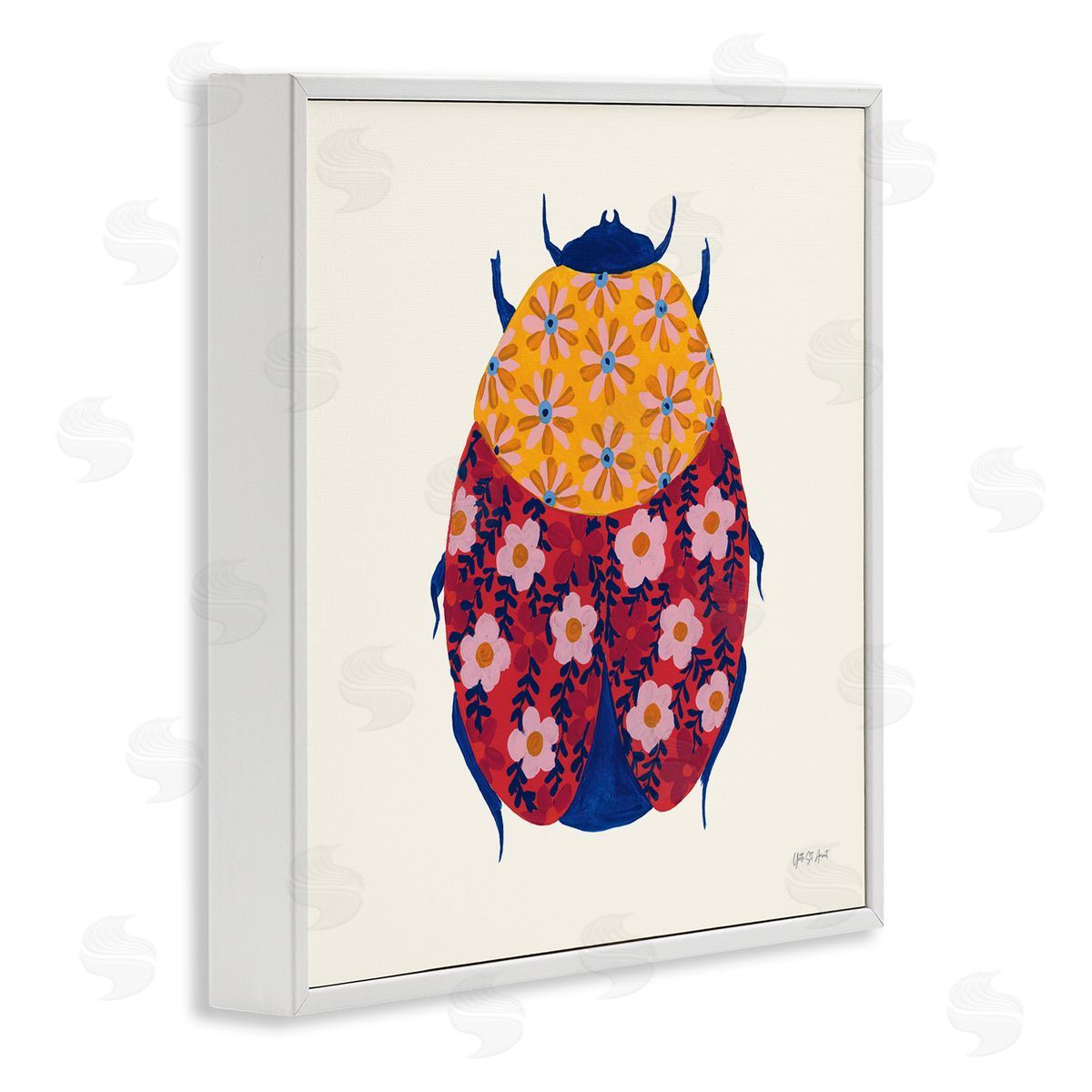 Chromatic Blooming Beetle White Frame Print Wall Art, Home Decor by Yvette St. Amant