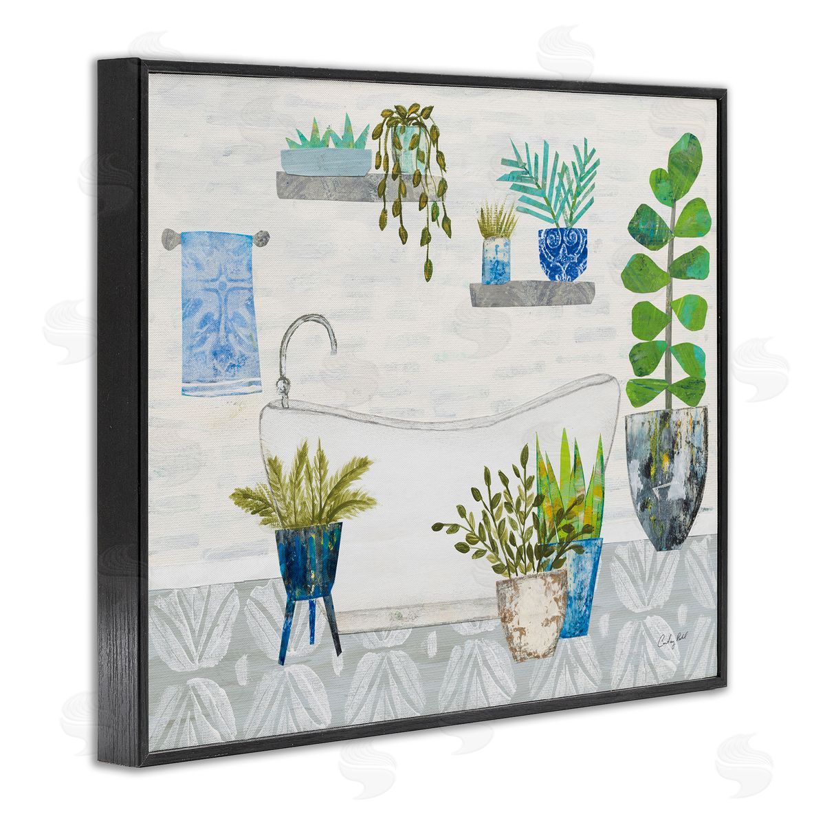 Rustic Botanical Bathroom Black Frame Print Wall Art, Home Decor by Courtney Prahl