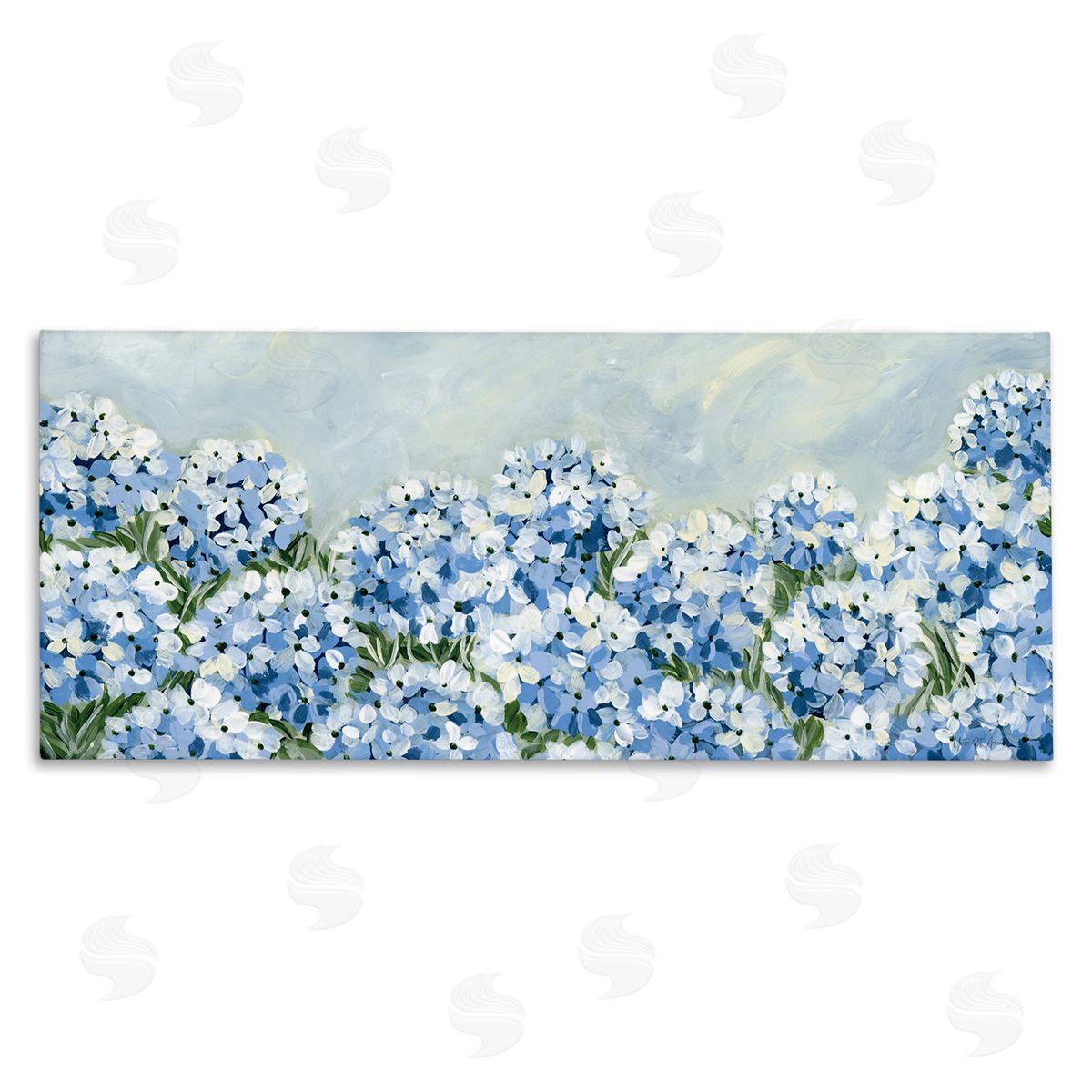 Blue Hydrangea Meadow Canvas Wall Art, Home Decor by Yvette St. Amant