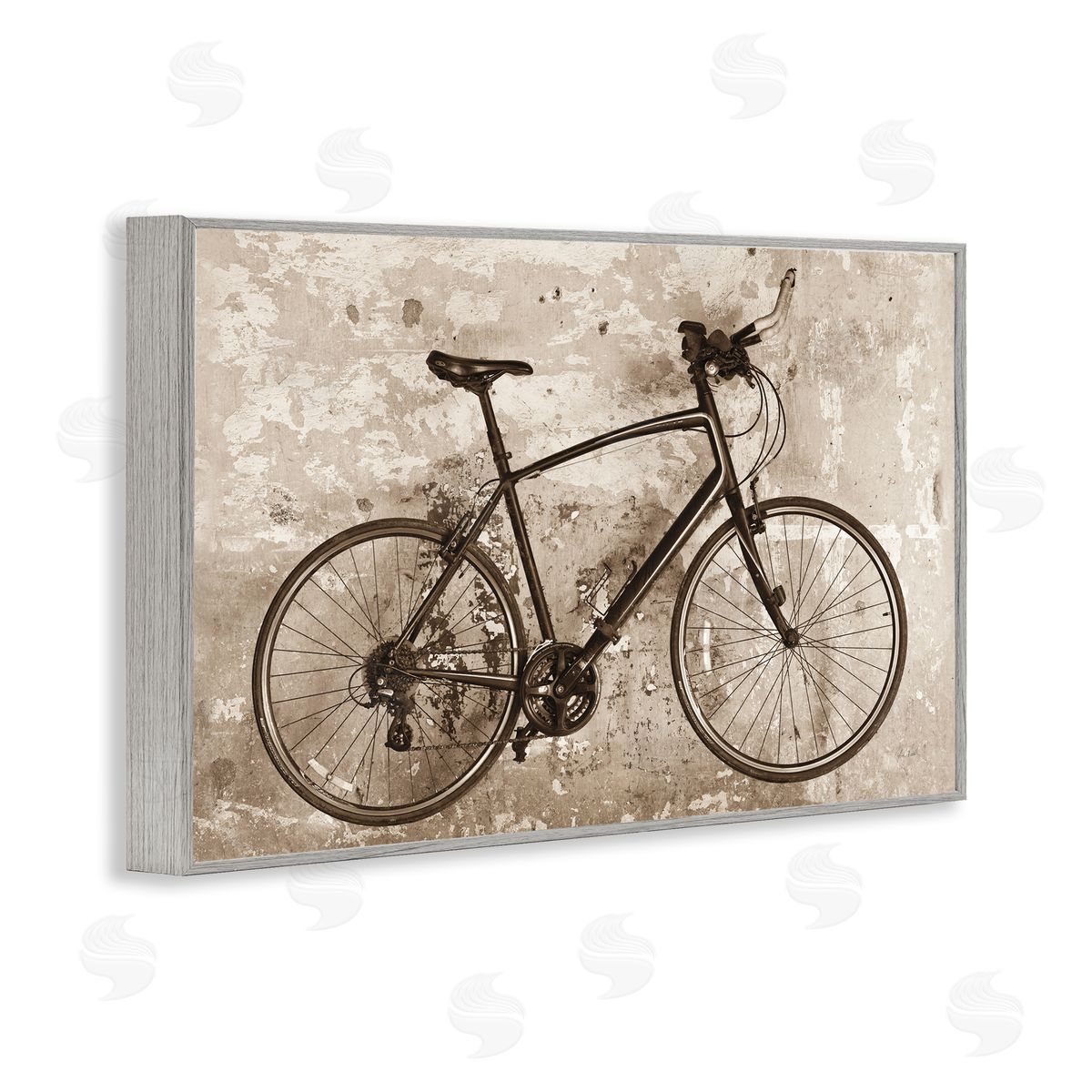 Distressed Vintage Bike Grey Frame Print Wall Art, Home Decor by Deborah Revell