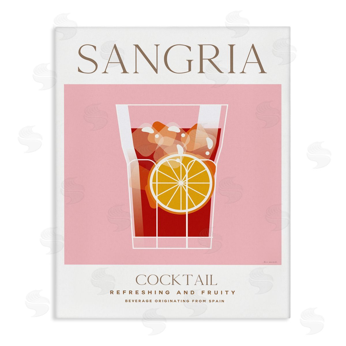 Chic Minimal Sangria Canvas Wall Art, Home Decor by Omar Escalante