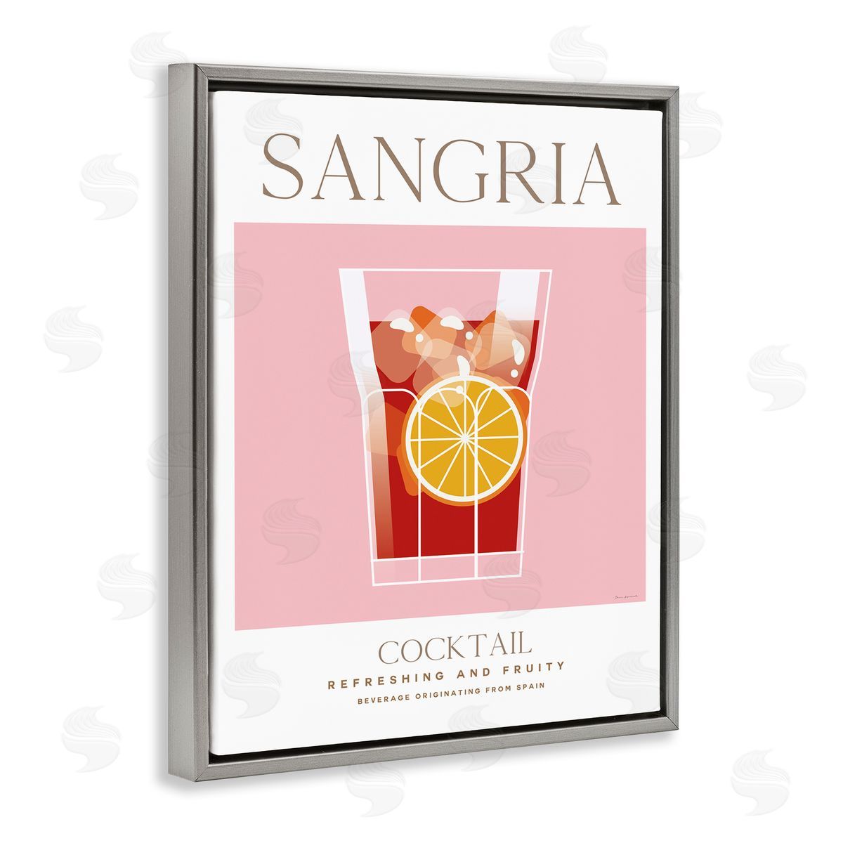 Chic Minimal Sangria Grey Floating Frame Canvas Wall Art, Home Decor by Omar Escalante