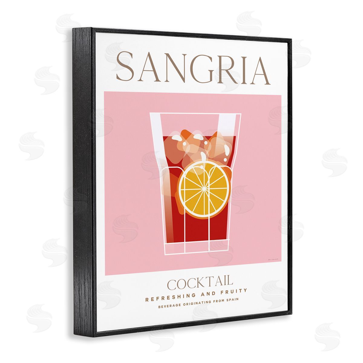 Chic Minimal Sangria Black Frame Print Wall Art, Home Decor by Omar Escalante