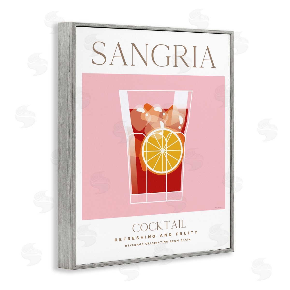 Chic Minimal Sangria Grey Frame Print Wall Art, Home Decor by Omar Escalante