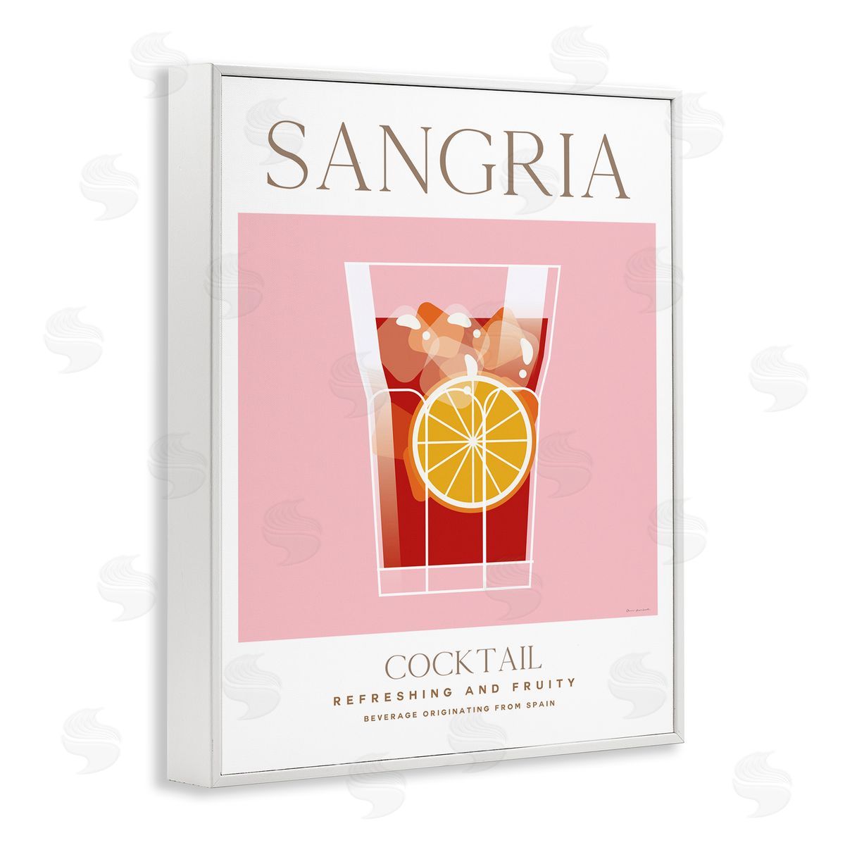 Chic Minimal Sangria White Frame Print Wall Art, Home Decor by Omar Escalante