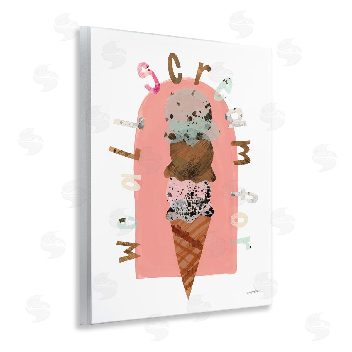 All Scream For Ice Cream Wood Plaque Wall Art, Home Decor by Haley Knighten