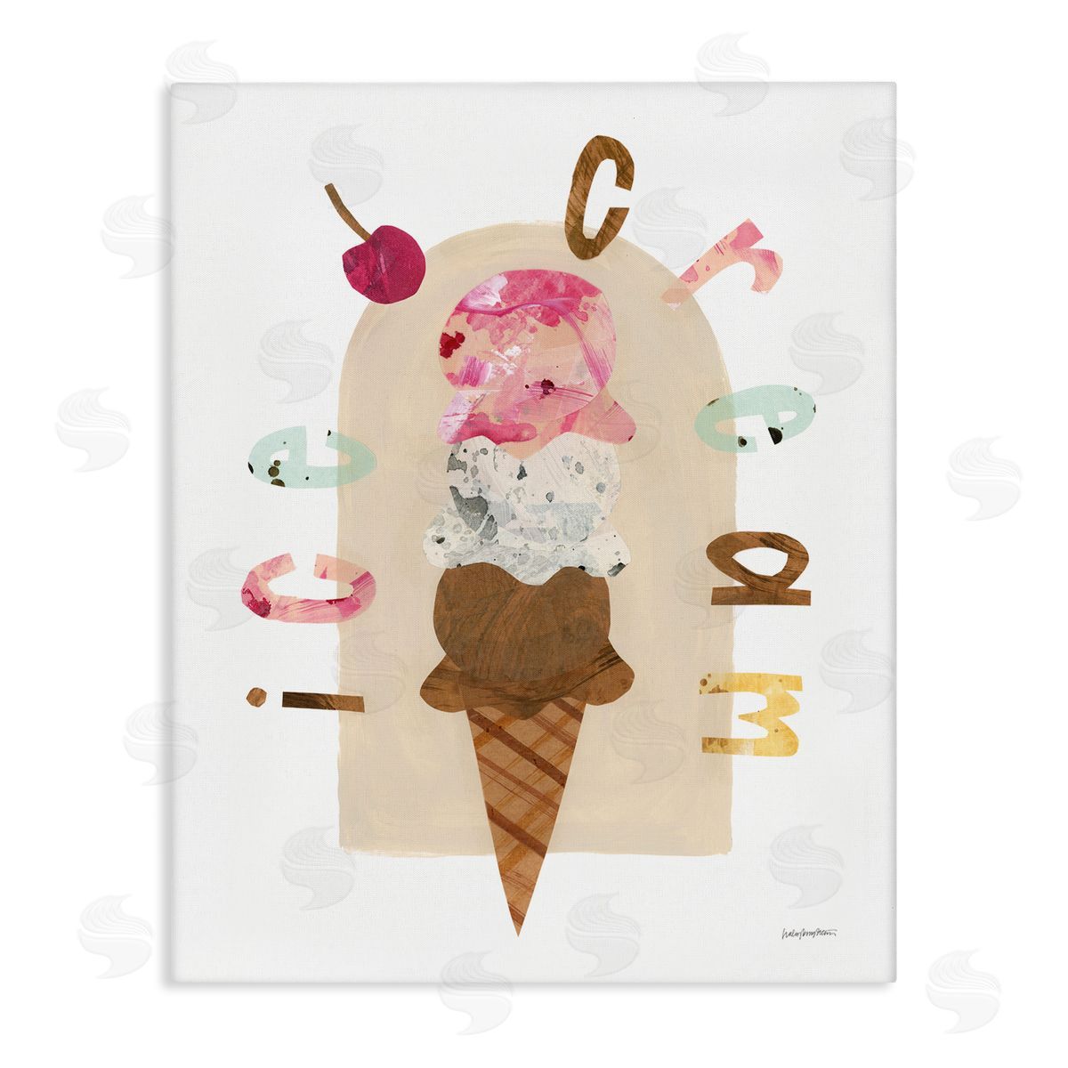Ice Cream Whimsy Canvas Wall Art, Home Decor by Haley Knighten