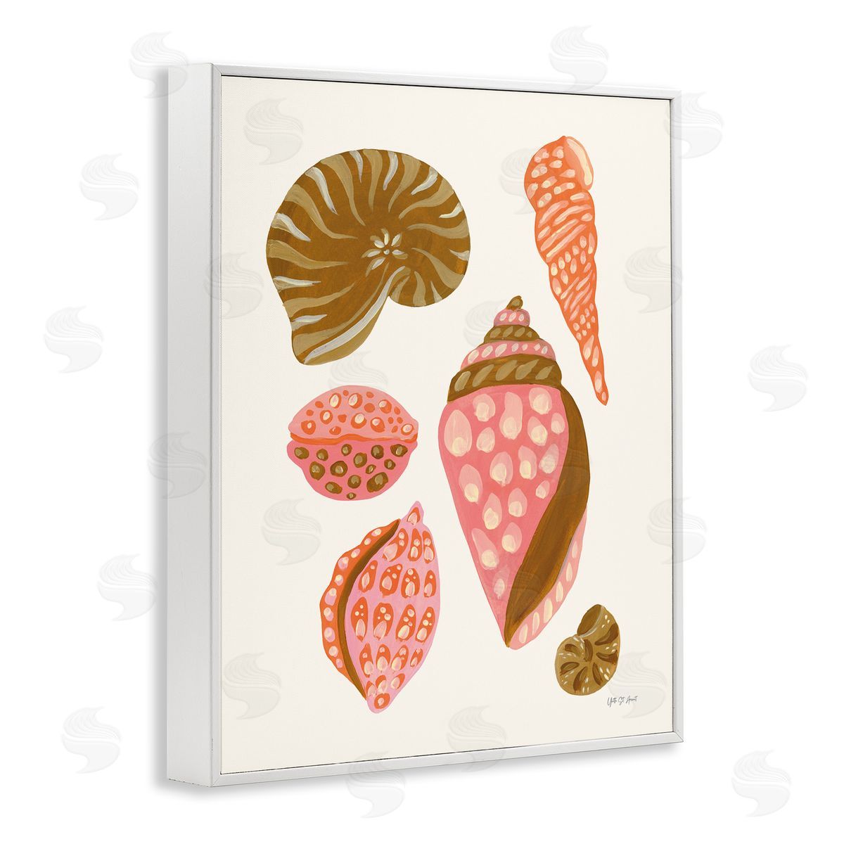 Tropical Shell Collection White Frame Print Wall Art, Home Decor by Yvette St. Amant