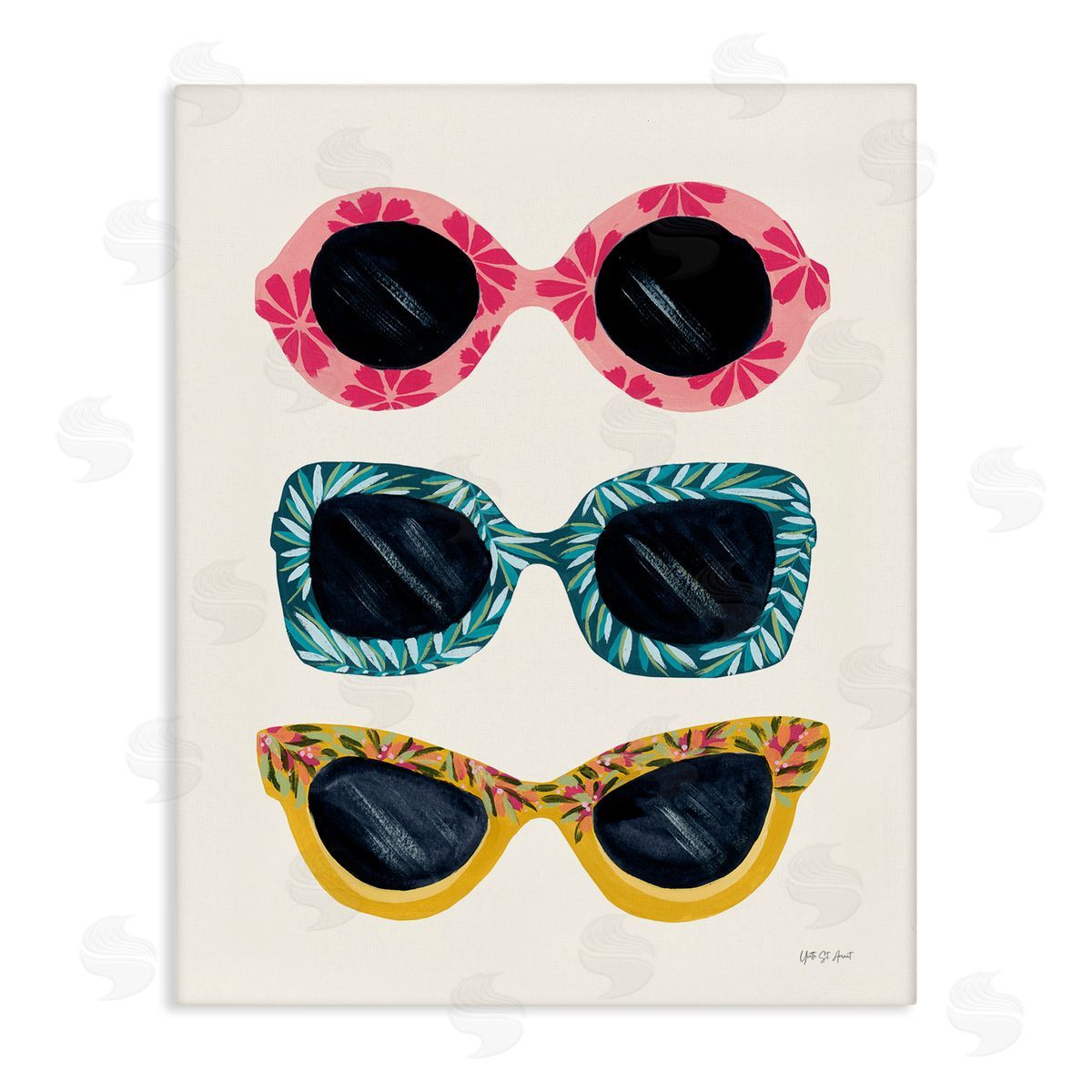 Tropical Sunglasses Trio Canvas Wall Art, Home Decor by Yvette St. Amant