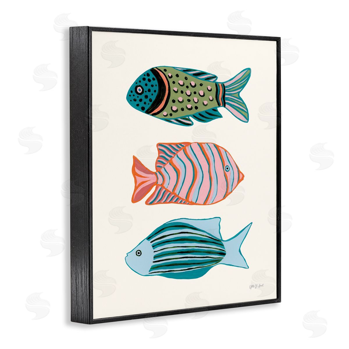 Bright Tropical Fish Black Frame Print Wall Art, Home Decor by Yvette St. Amant