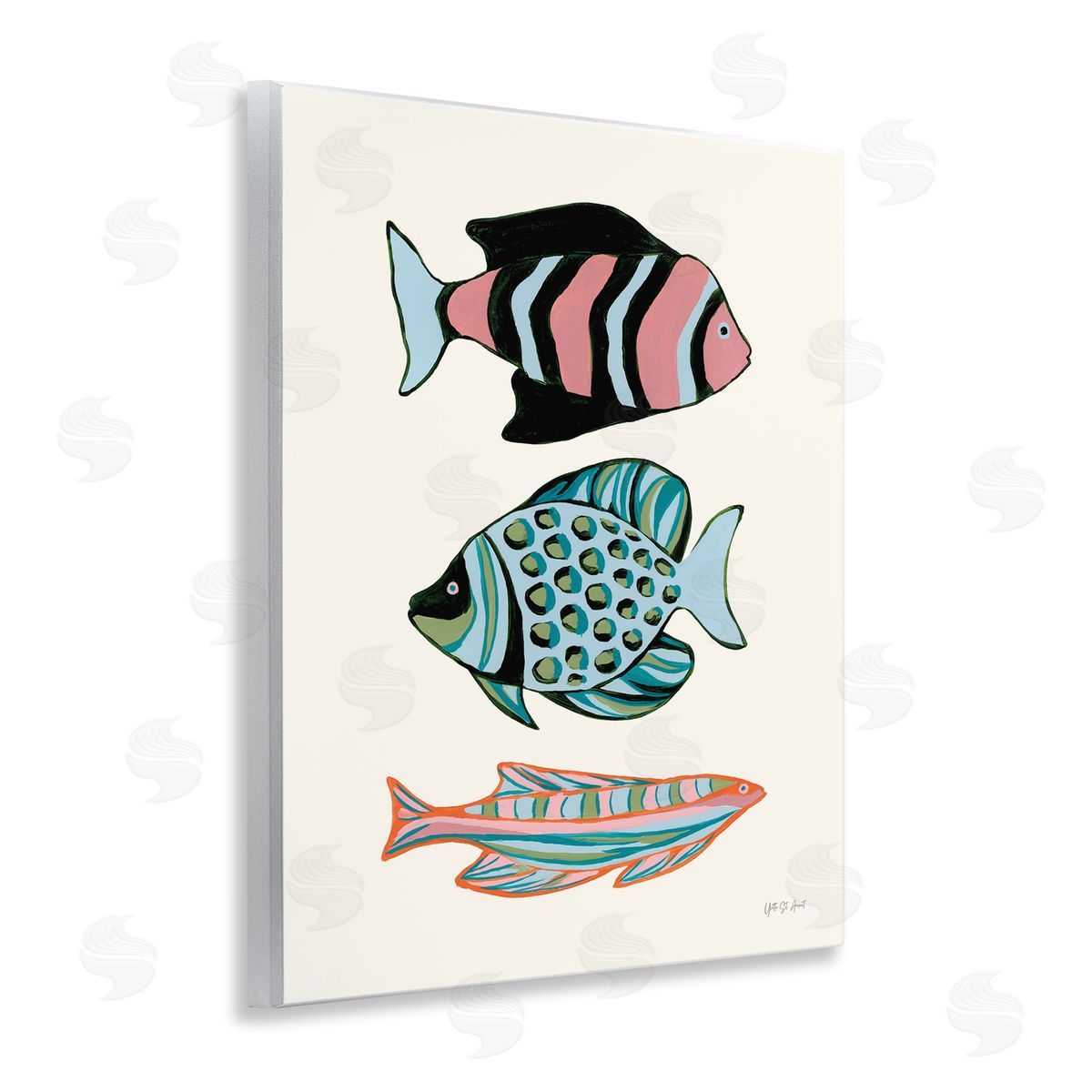 Tropical Fish Trio Wood Plaque Wall Art, Home Decor by Yvette St. Amant