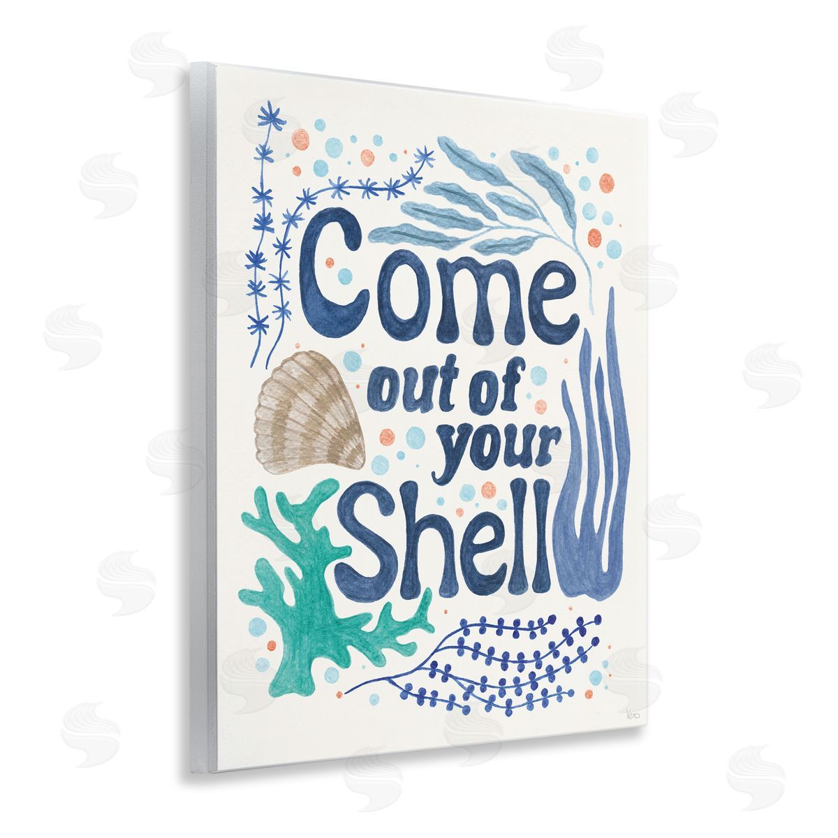 Come Out Of Your Shell Wood Plaque Wall Art, Home Decor by Veronique Charron