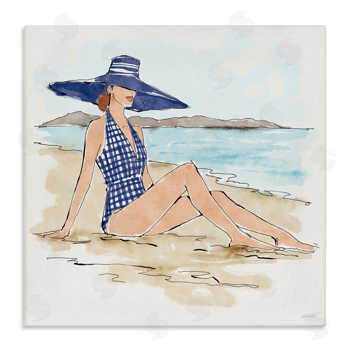 Sun Bathing Beauty Canvas Wall Art, Home Decor by Anne Tavoletti