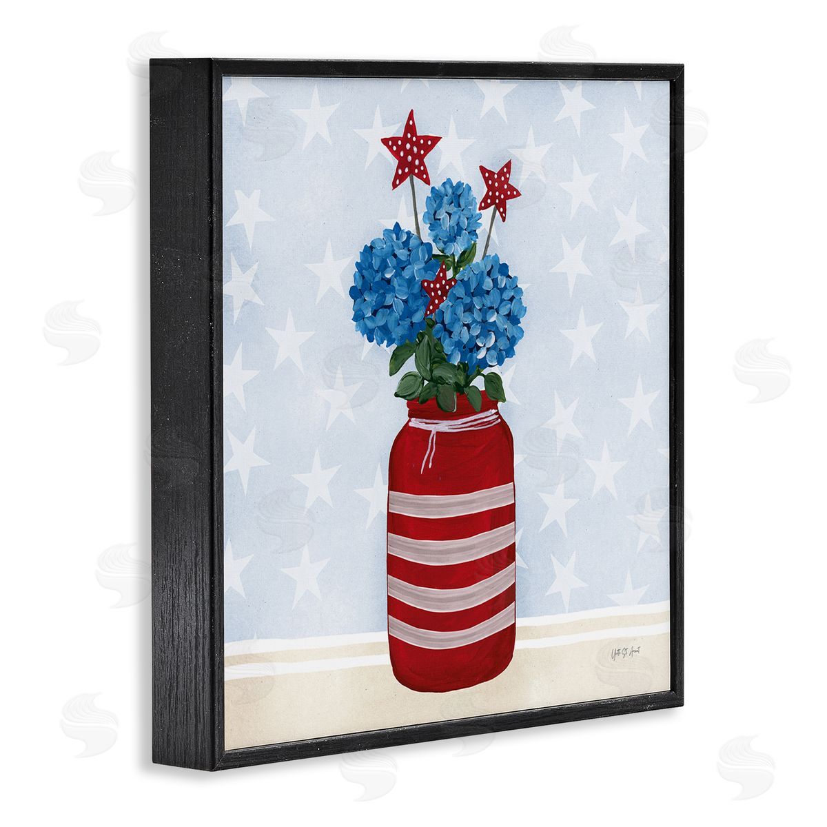 Summer Stars Bouquet Black Frame Print Wall Art, Home Decor by Yvette St. Amant