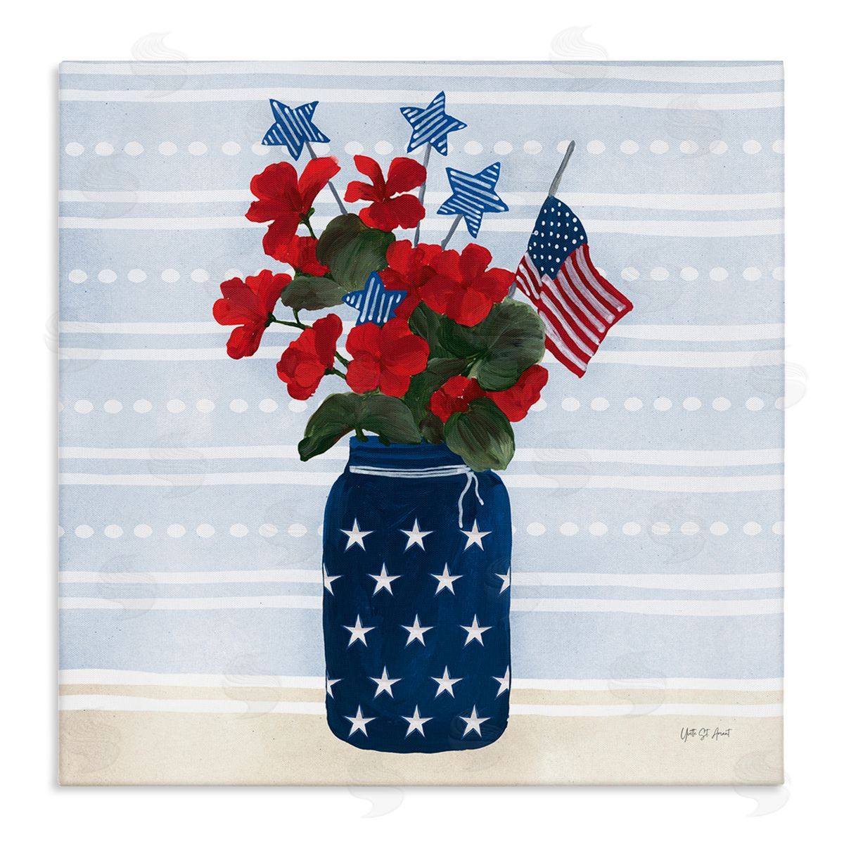 Stars & Stripes Bouquet Canvas Wall Art, Home Decor by Yvette St. Amant