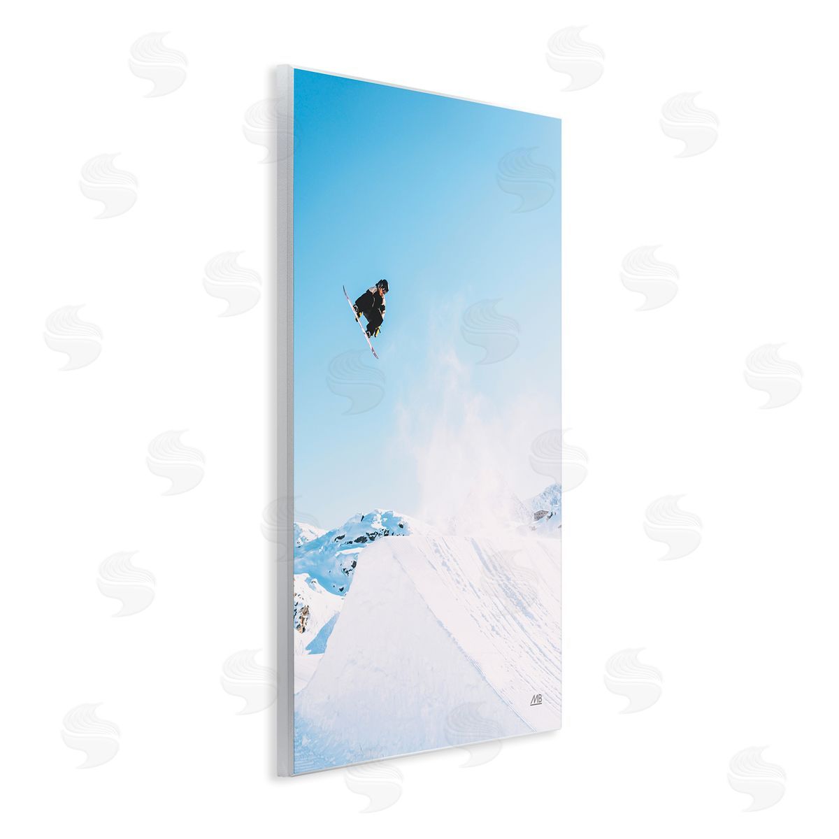 Snow Day Snowboarder Wood Plaque Wall Art, Home Decor by Max Blakesberg Studios