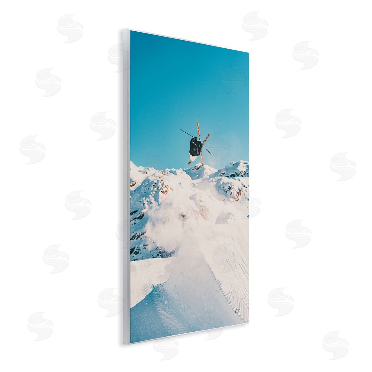 Snow Day Skiing Wood Plaque Wall Art, Home Decor by Max Blakesberg Studios