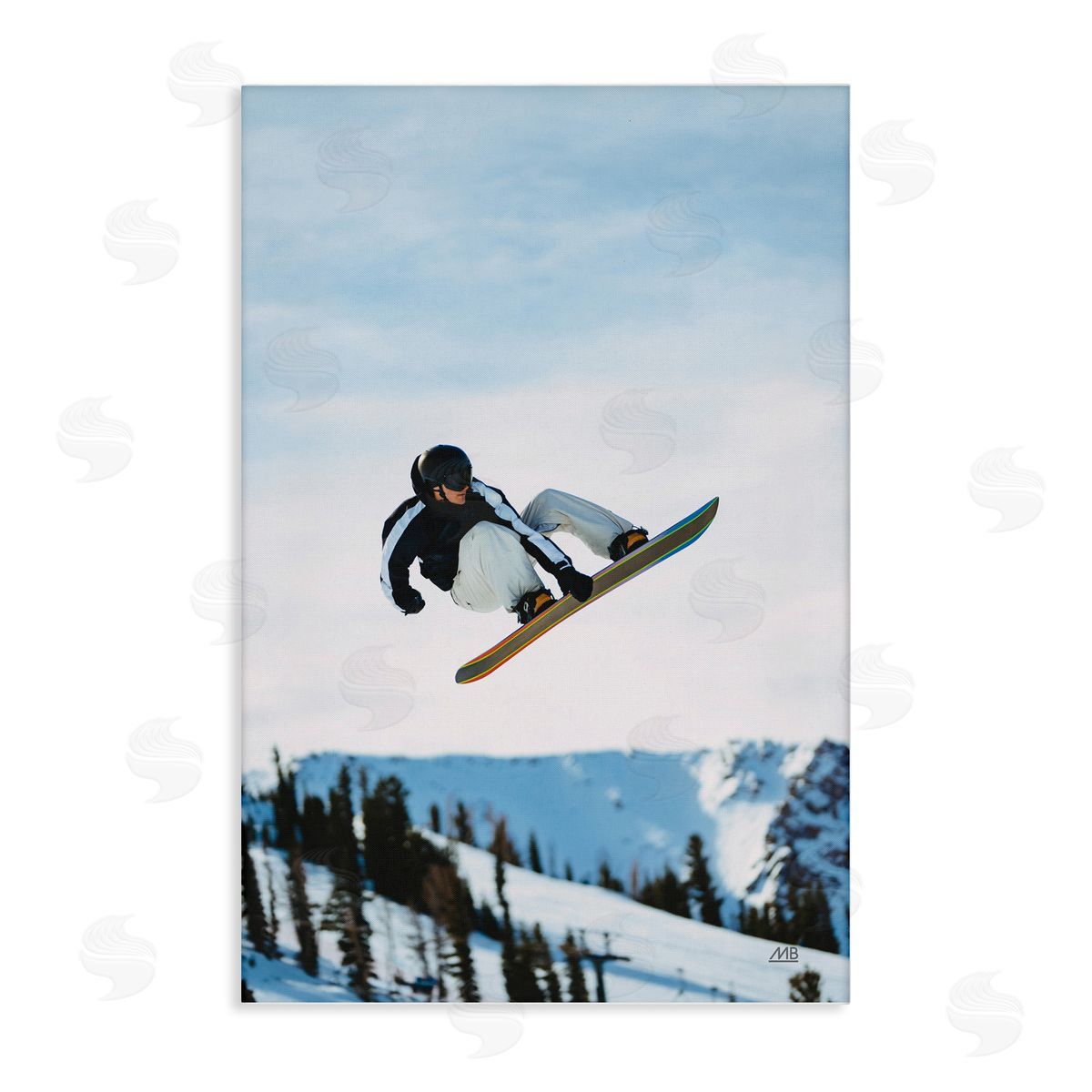 Snowboarder Air Tricks Canvas Wall Art, Home Decor by Max Blakesberg Studios