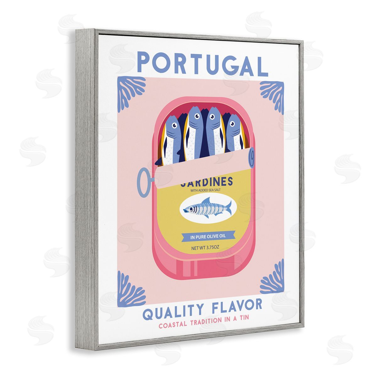 Portugal Sardine Can Grey Frame Print Wall Art, Home Decor by Omar Escalante