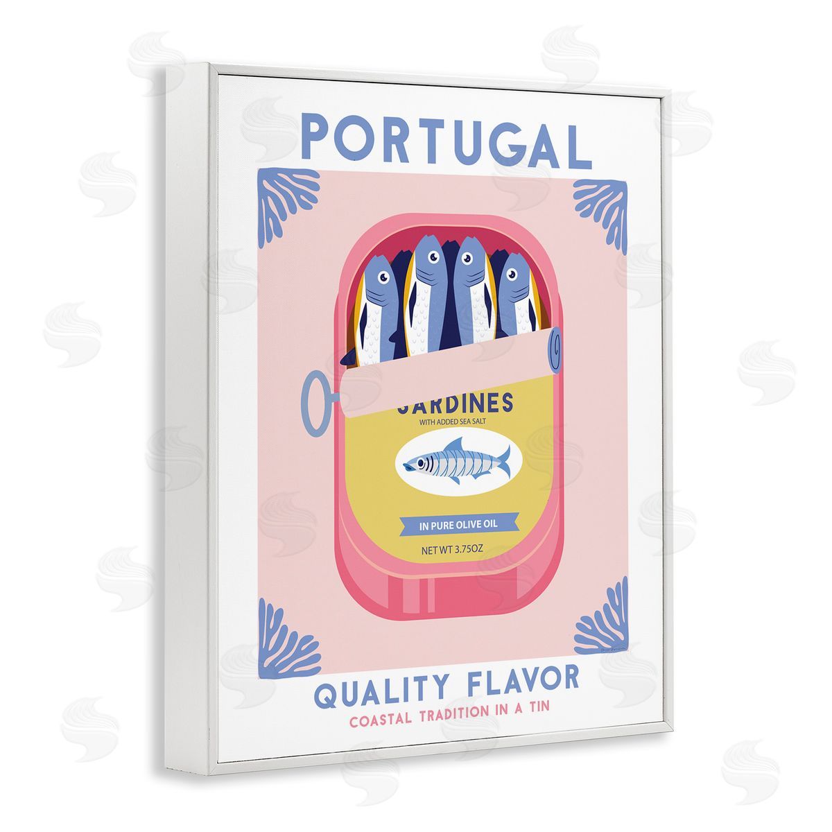 Portugal Sardine Can White Frame Print Wall Art, Home Decor by Omar Escalante