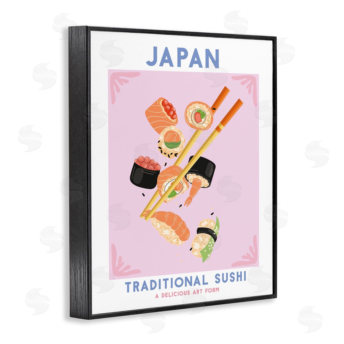 Japanese Traditional Sushi Black Frame Print Wall Art, Home Decor by Omar Escalante