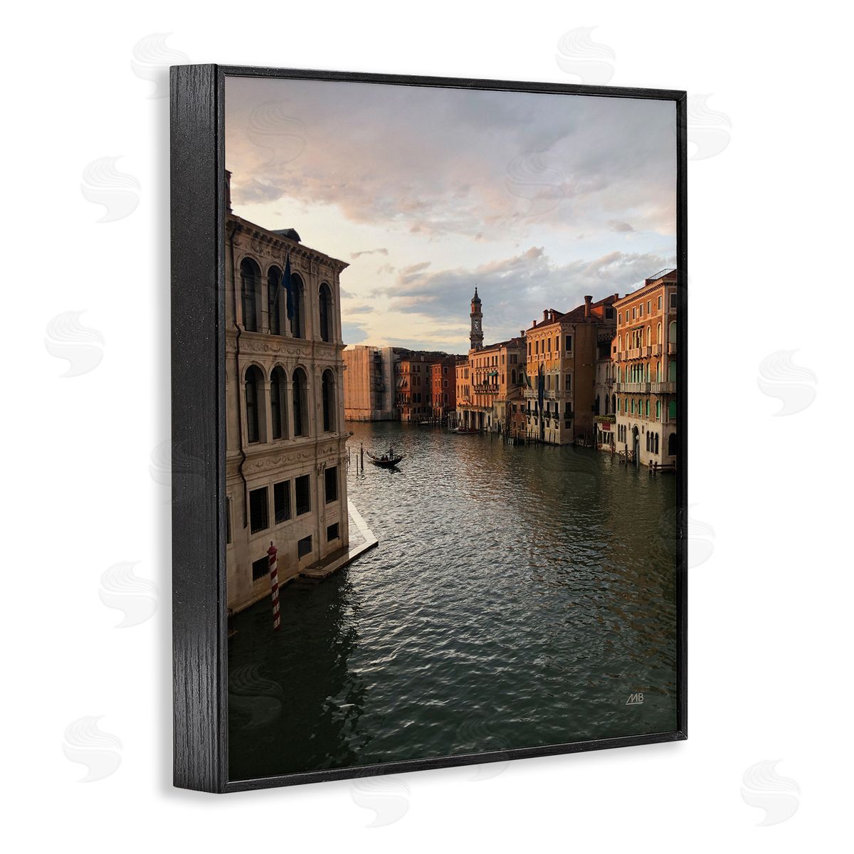 Venice Canal Architecture Black Frame Print Wall Art, Home Decor by Max Blakesberg Studios