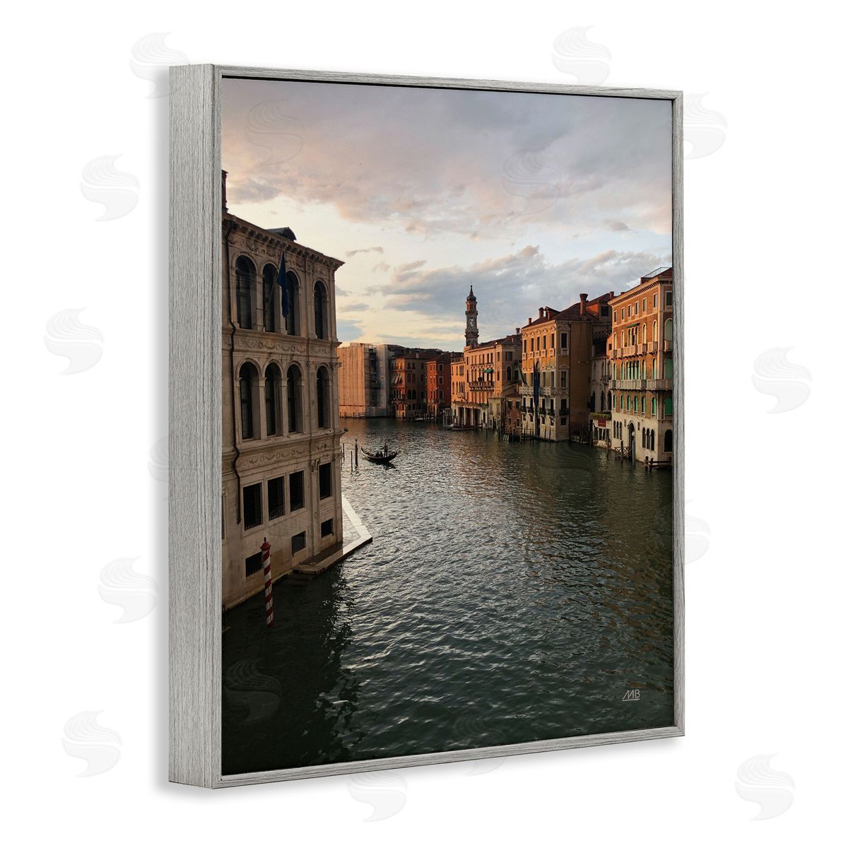 Venice Canal Architecture Grey Frame Print Wall Art, Home Decor by Max Blakesberg Studios