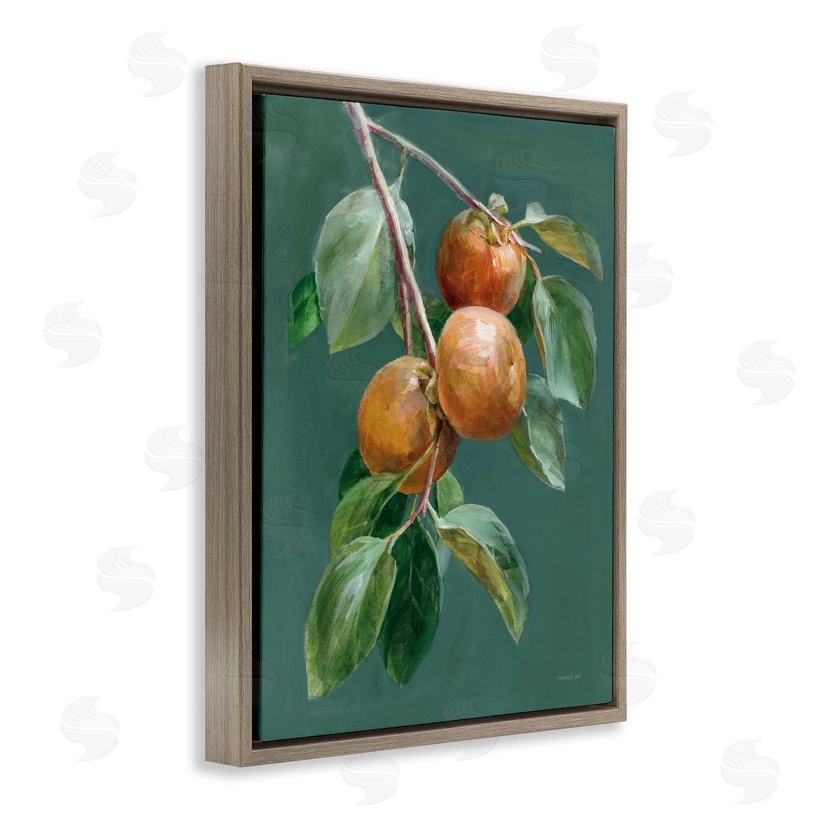 Autumn Harvest Fruits Brown Floating Frame Canvas Wall Art, Home Decor by Danhui Nai