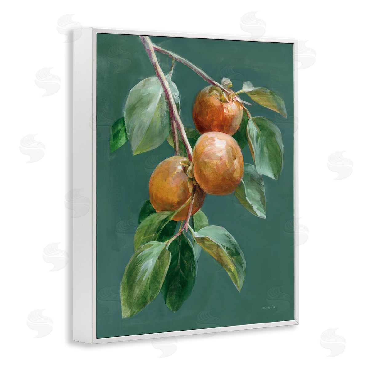 Autumn Harvest Fruits White Frame Print Wall Art, Home Decor by Danhui Nai