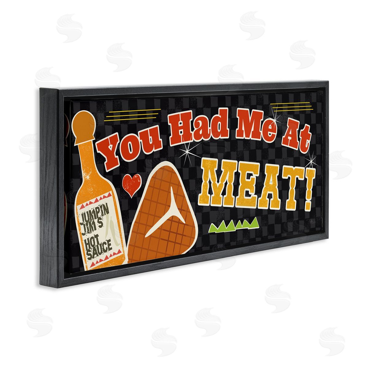 You Had Me At Meat Black Floating Frame Canvas Wall Art, Home Decor by Pela Studio