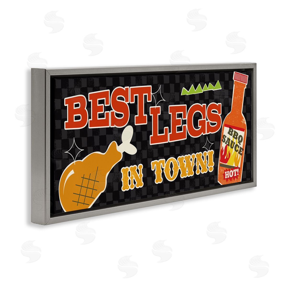 Best Legs in Town Grey Floating Frame Canvas Wall Art, Home Decor by Pela Studio