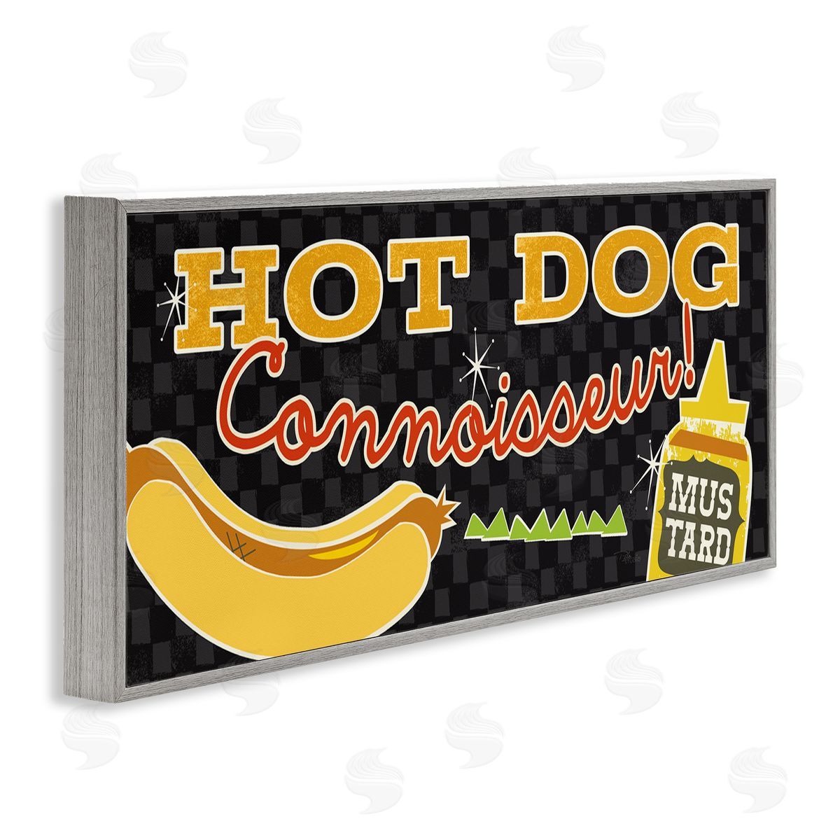 Hot Dog Connoisseur Grey Frame Print Wall Art, Home Decor by Pela Studio