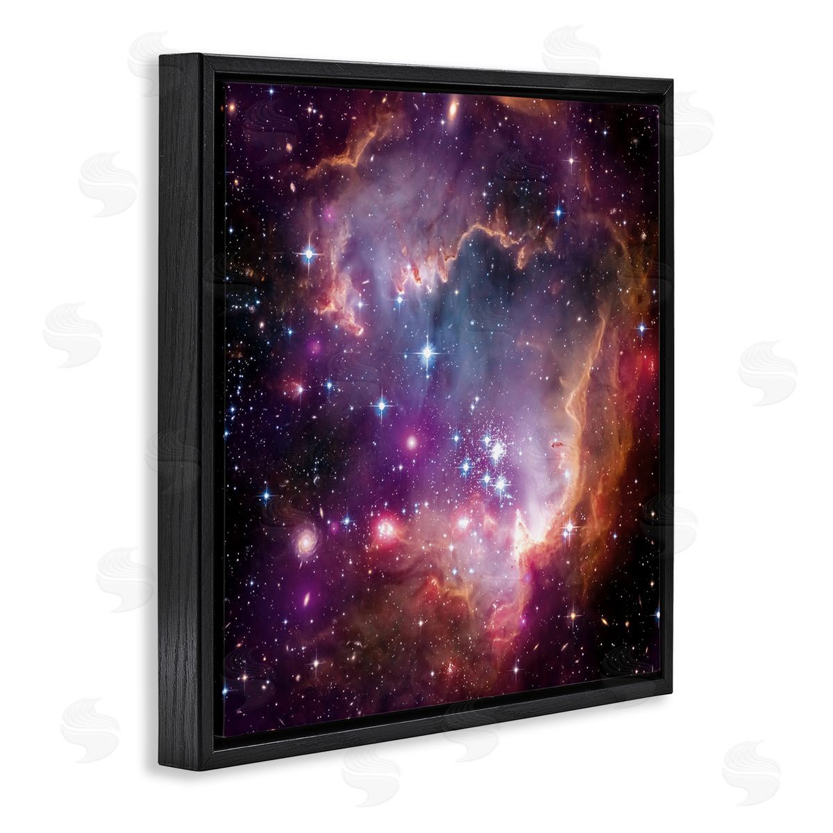 Cloud Galaxy with Stars Black Floating Frame Canvas Wall Art, Home Decor by Wild Apple Portfolio