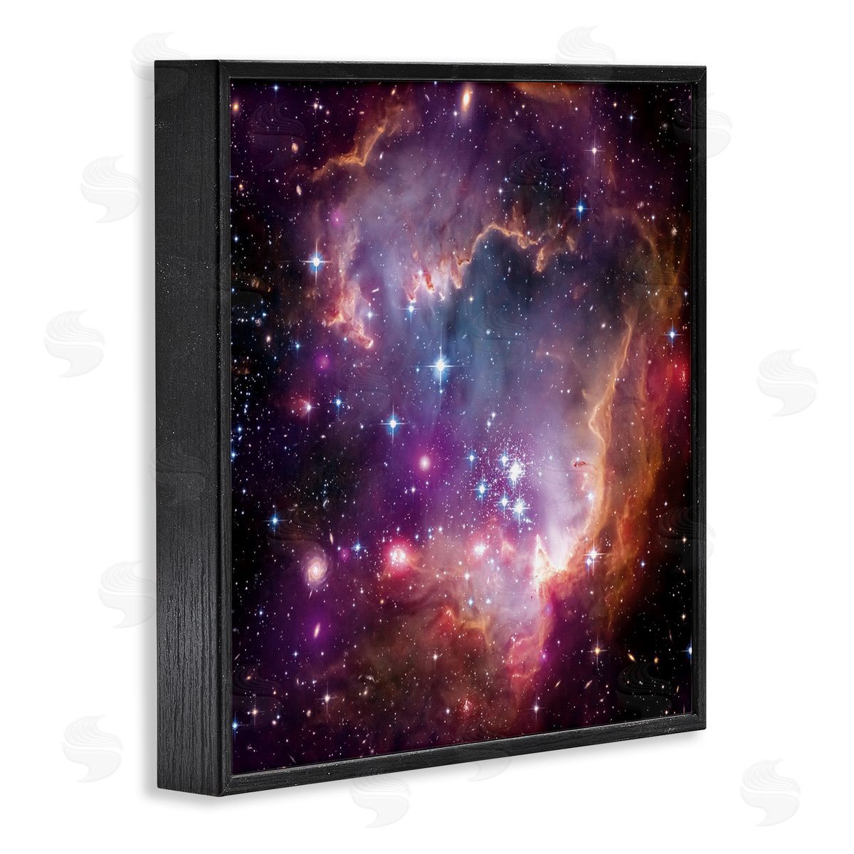 Cloud Galaxy with Stars Black Frame Print Wall Art, Home Decor by Wild Apple Portfolio