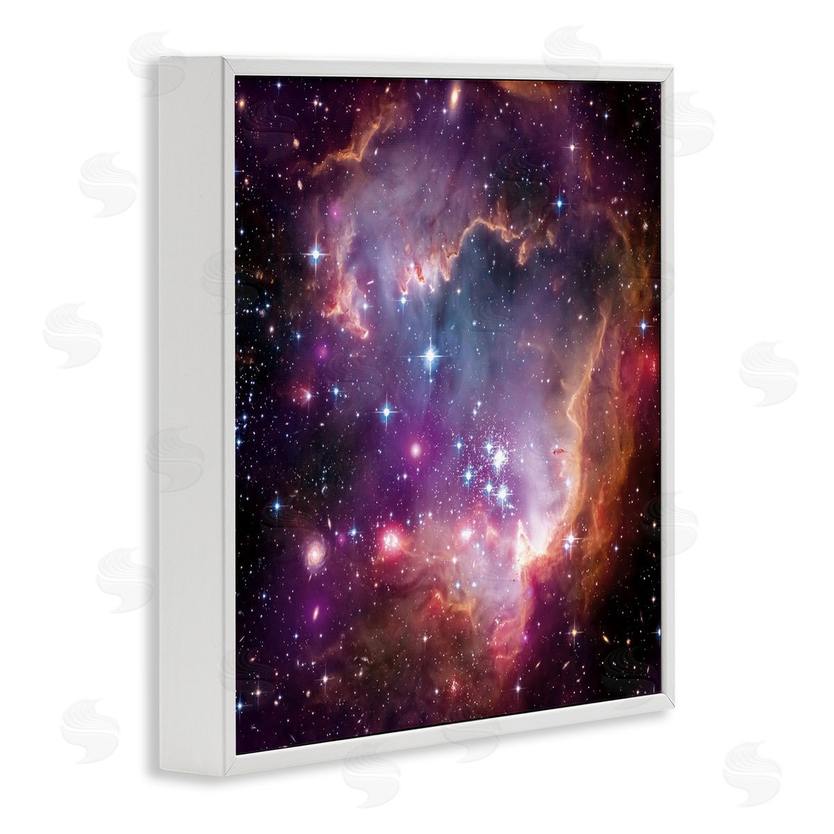 Cloud Galaxy with Stars White Frame Print Wall Art, Home Decor by Wild Apple Portfolio
